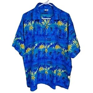 Rima Mens Blue Caribbean‎ All over Print Shirt Short Sleeve Size XL Pre-owned